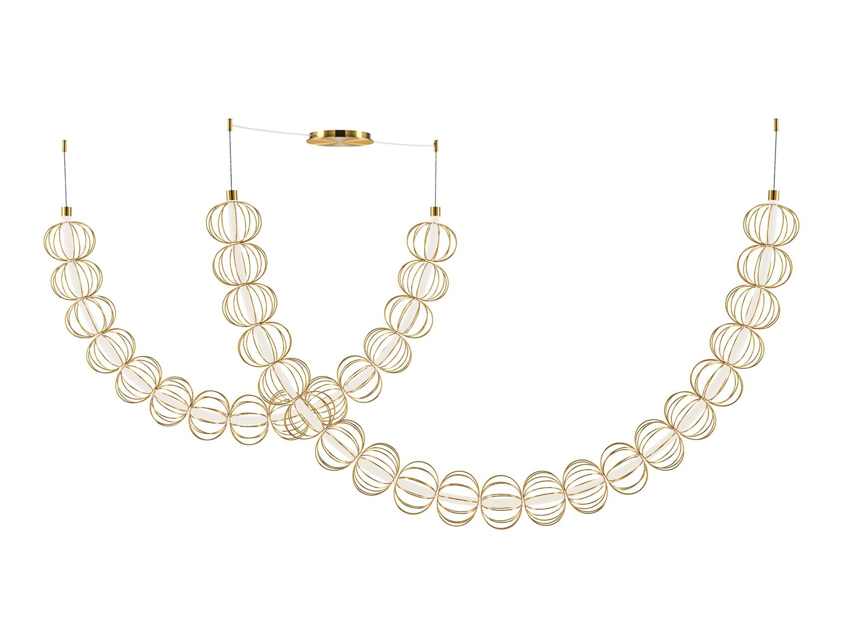 Металлический светодиодный подвесной светильник Maytoni Золотая клетка ARCH-00001075