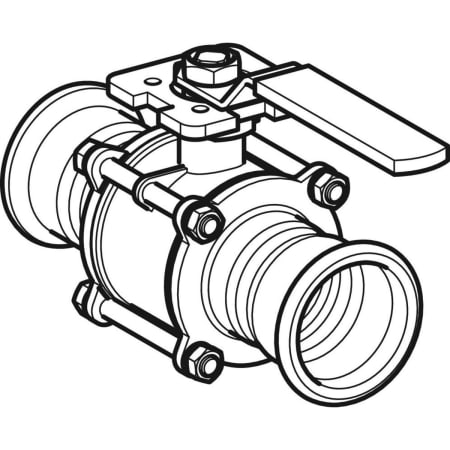 92101 Шаровой кран Geberit Mapress из нержавеющей стали с рукояткой, с двумя пресс-соединениями Geberit  - Вид №4