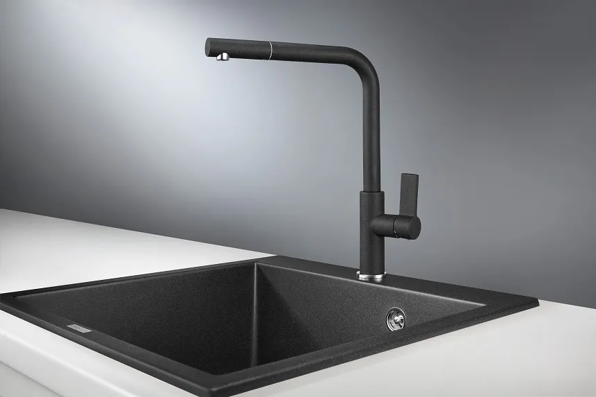 2502, ЧЕРНЫЙ, СМЕСИТЕЛЬ КУХОННЫЙ GRANULA 2502-ST05