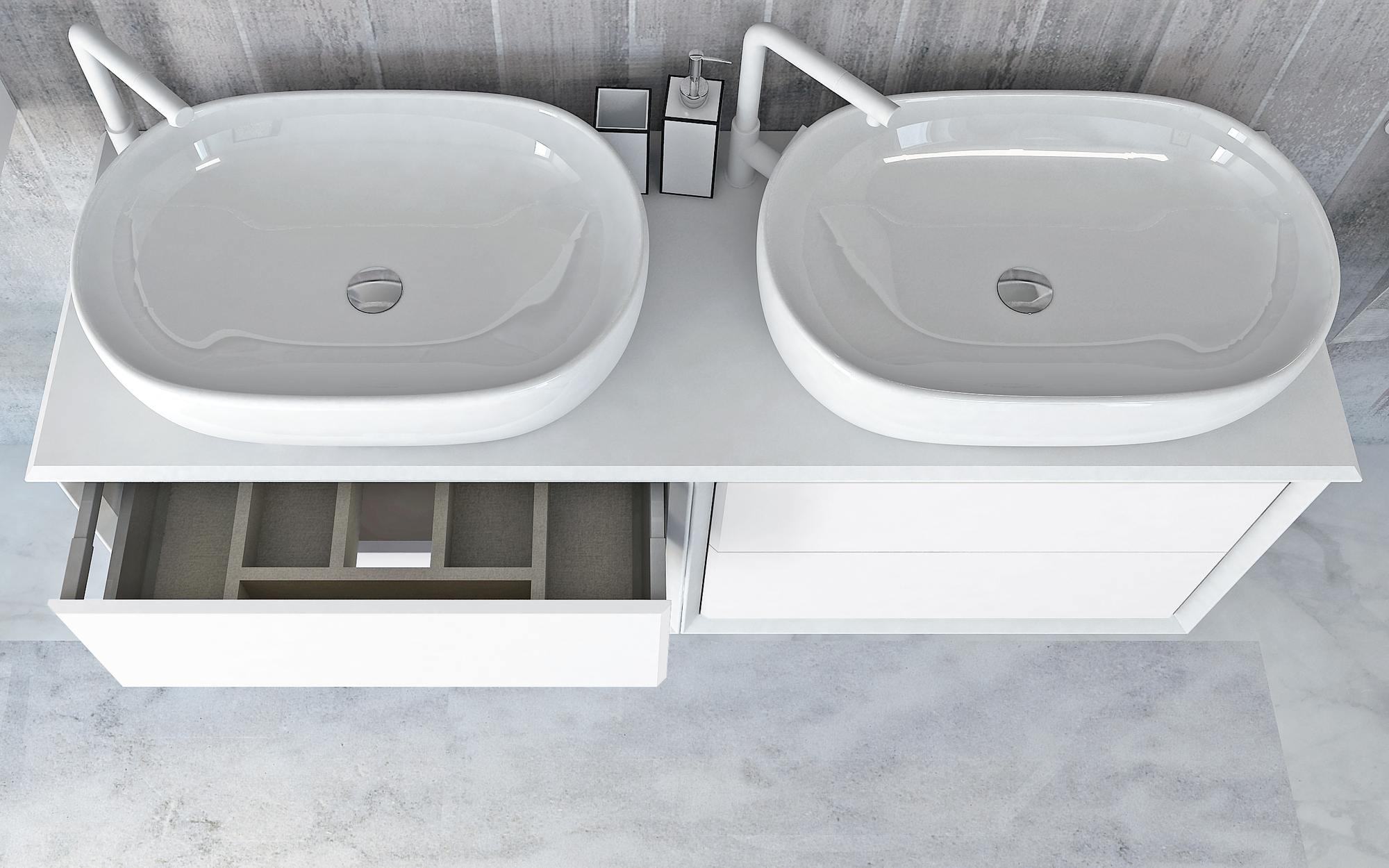 Мебель для ванной CEZARES BELLAGIO 140 White Stone - Вид №2