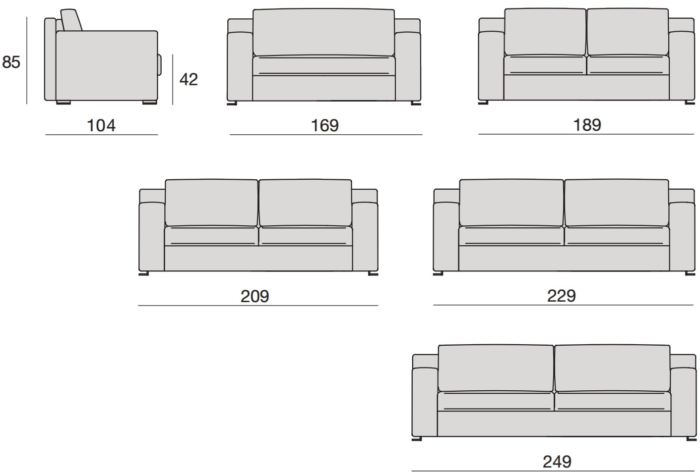CTS SALOTTI Диван-кровать из ткани Roger sun-id-1464383 - Вид №7