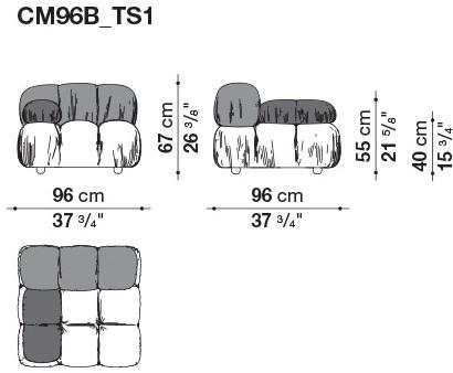 B&B Italia Модульный модульный диван с тафтингом из ткани Camaleonda sun-id-1507570 - Вид №25