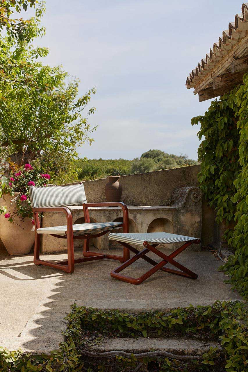 Прямоугольная Садовая подставка для ног из красного дерева и ткани Exteta Loro Piana Interiors, The Delight Chairs by Exteta ARCH-00077170 - Вид №11