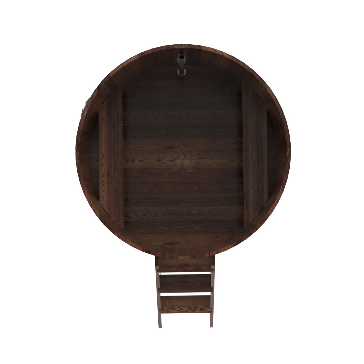 1208 Купель круглая из лиственницы d=1,50х1,2 морёная премиум Alyarus  - Вид №4