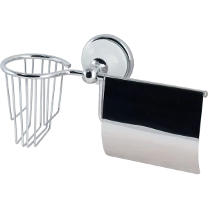 Держатель для туалетной бумаги и освежителя воздуха Brissen Aster с крышкой цвет хром