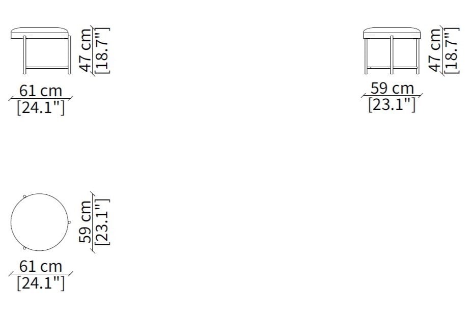 Круглый пуф из ткани Frigerio Santamonica ARCH-00080794 - Вид №5