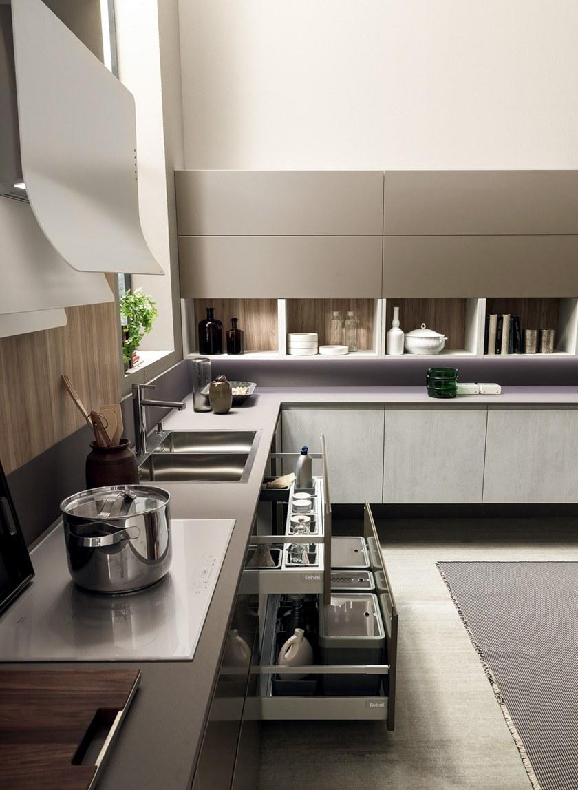 Febal Casa Линейная лакированная встроенная кухня sun-id-1457235 - Вид №12