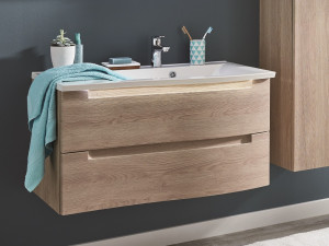 WUA36901SL(676/180) Puris Purefaction, тумба под раковину (2 ящика) 900 мм левая, цвет дуб чарлстон