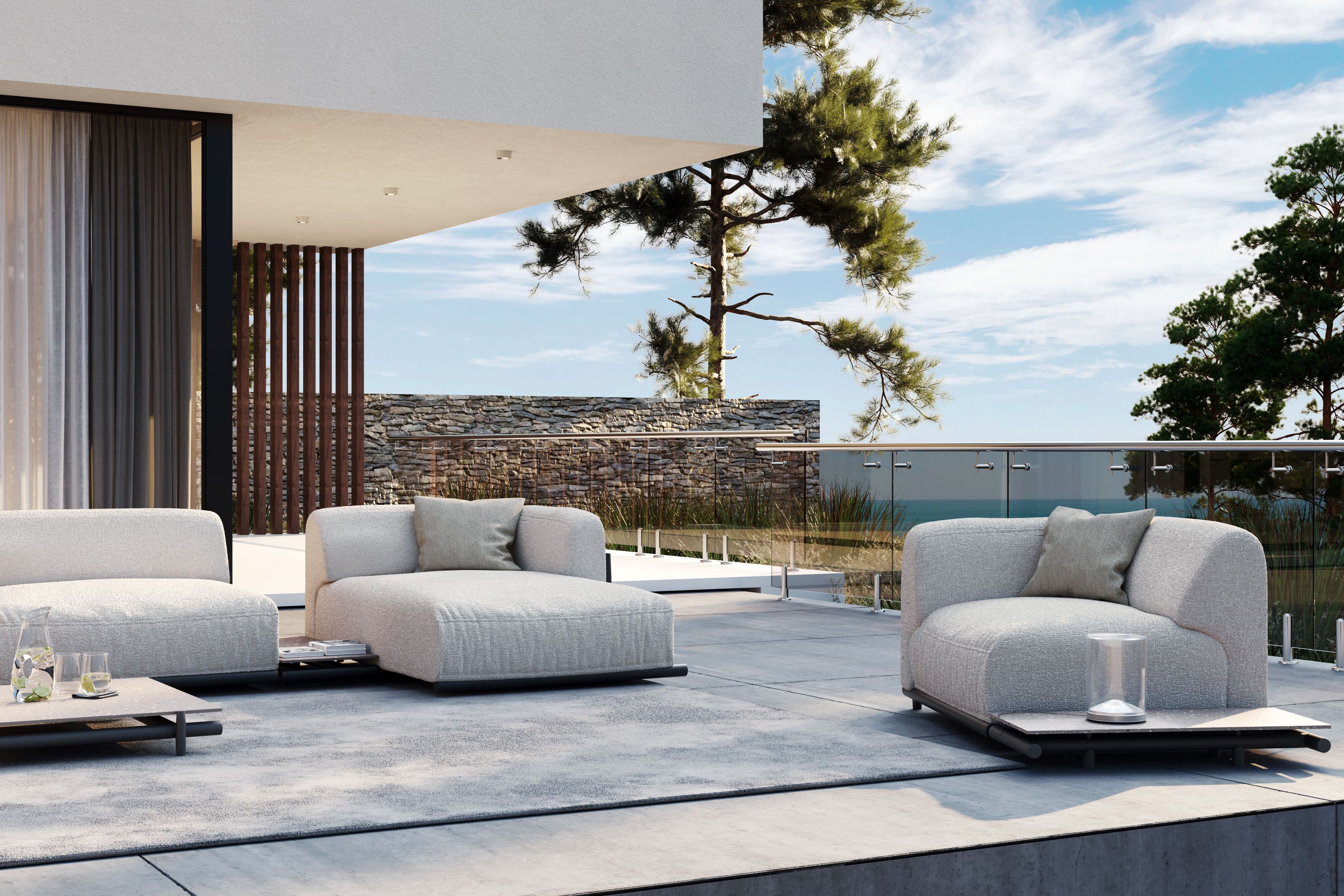 Угловое садовое кресло из ткани Unopiù Давос ARCH-00050663 - Вид №3