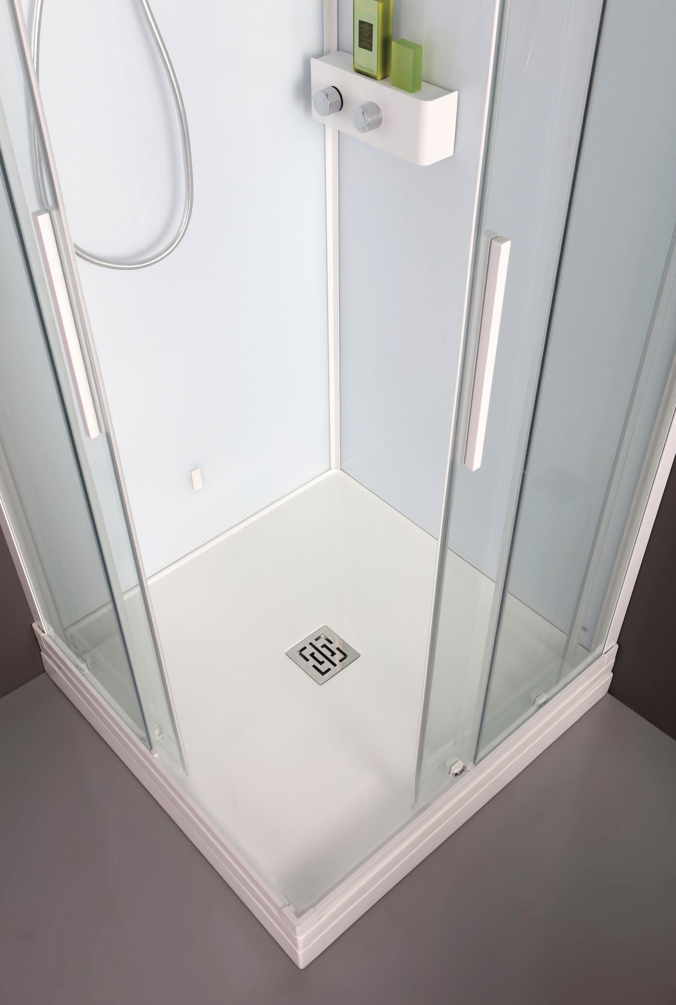 Квадратная угловая душевая кабина с раздвижной дверью Kinedo K500 ARCH-00145412 - Вид №1