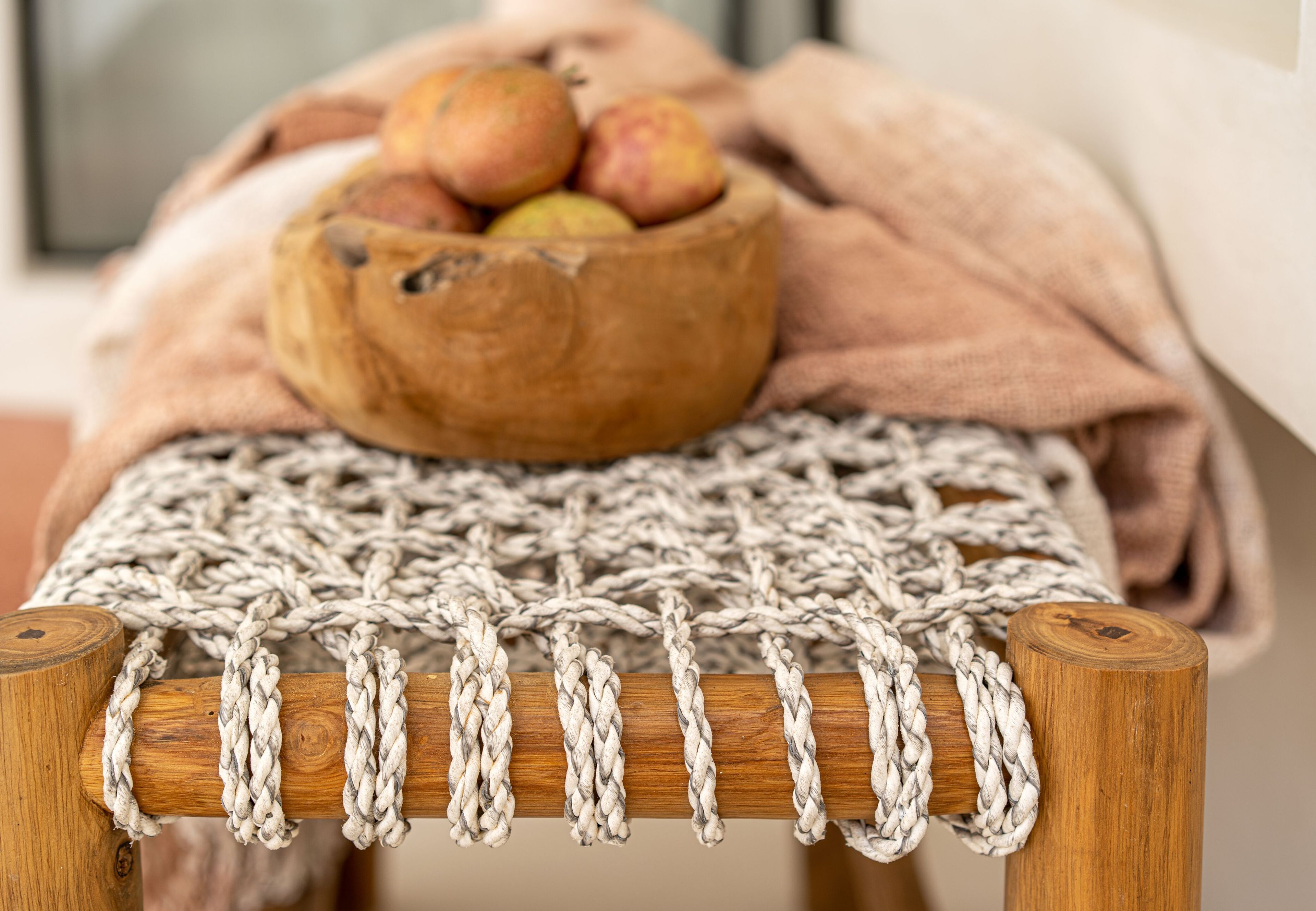 Садовая скамейка из тика и веревки cbdesign Sauvage ARCH-00021332