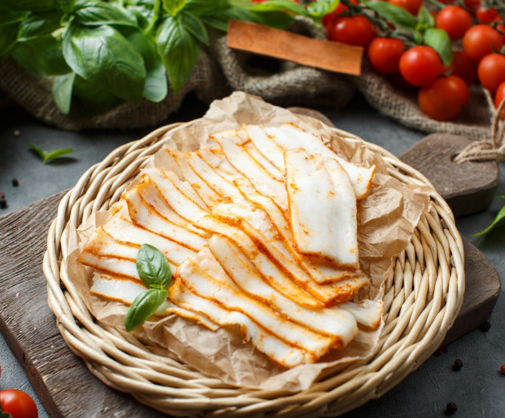 6688 Сало по-домашнему с чесноком и красным перцем (нарезка) Вкусляндия  - Вид №1