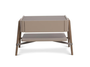 Тумбочка из ясеня и стеклянная столешница