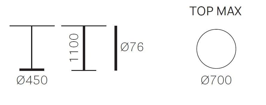 Высокий круглый стол для контракта Pedrali нержавеющая сталь ARCH-00088325 - Вид №2