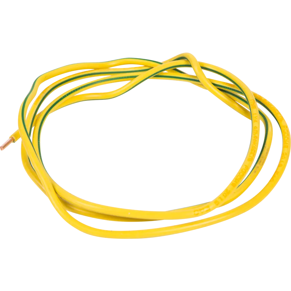 Провод Electraline ПУВ 1x6 мм на отрез ГОСТ цвет зелено-желтый STLM-2193099 - Вид №1