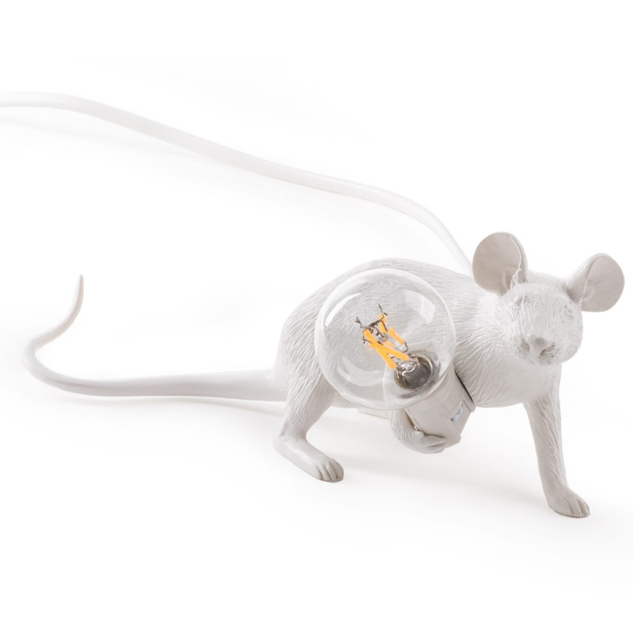 Светильник настольный Mouse Lamp Lie Down, белый Seletti 14886 - Вид №3