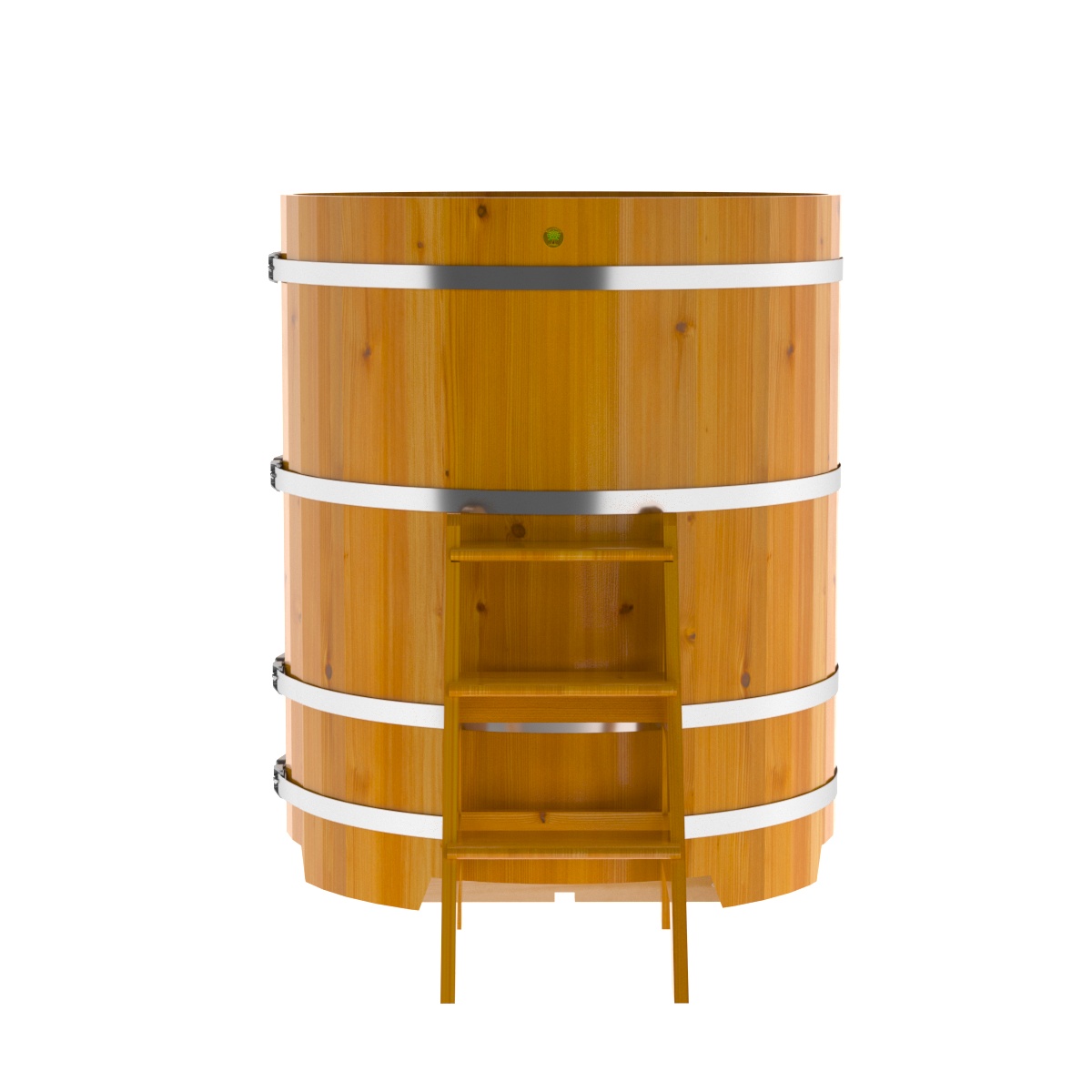 2227 Купель круглая из лиственницы Рустик d=1,17х1,4 натуральная Alyarus  - Вид №4