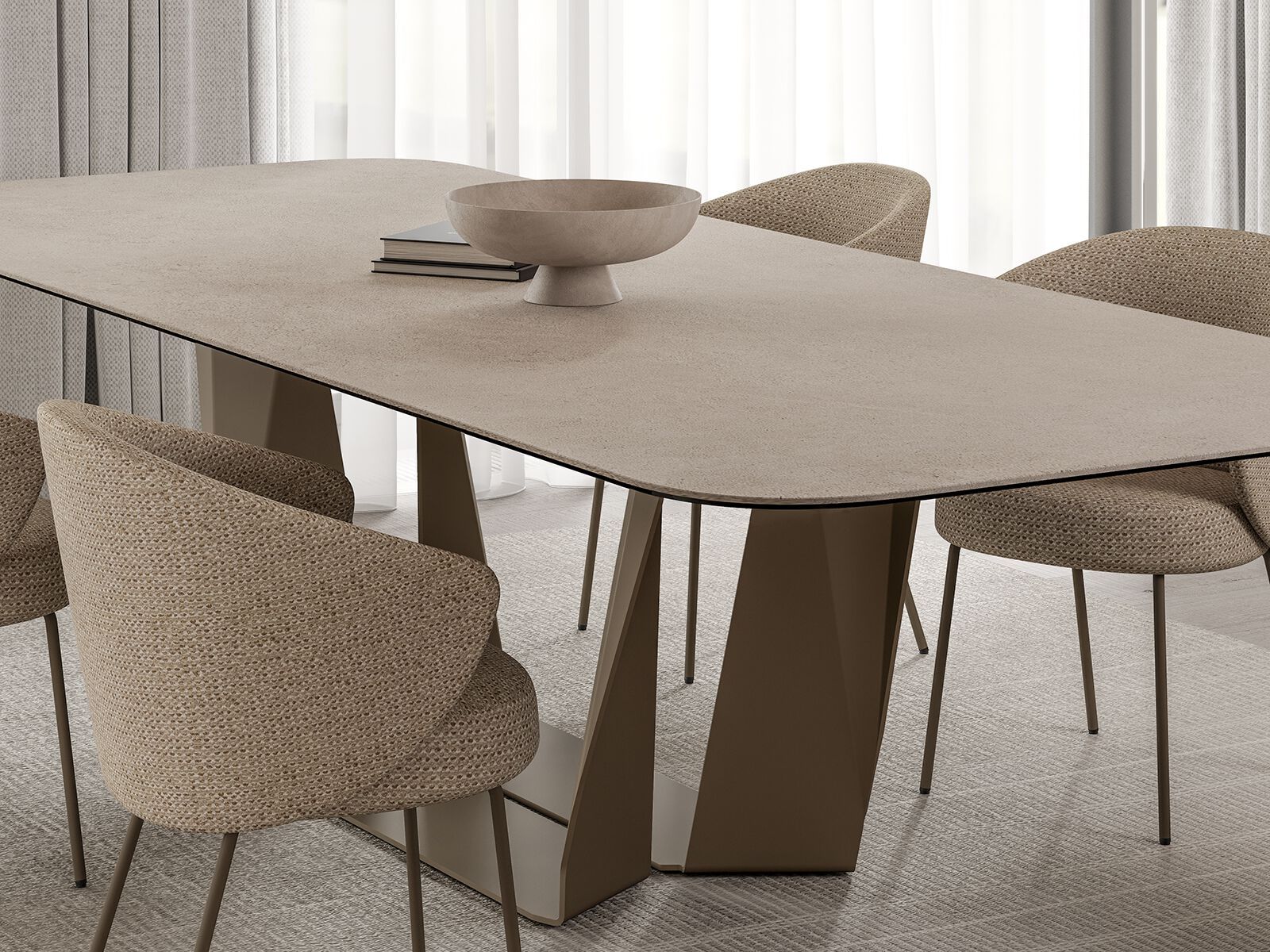 Прямоугольный керамический обеденный стол MOBLIBERICA Plec ARCH-00049523 - Вид №3