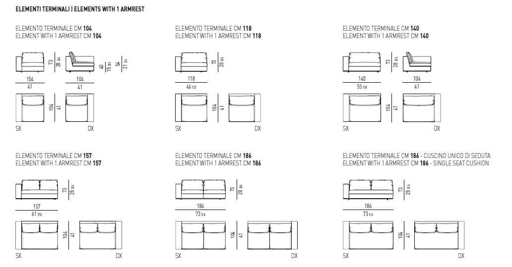 Ткань диван Minotti Гамильтон ARCH-00081571 - Вид №16