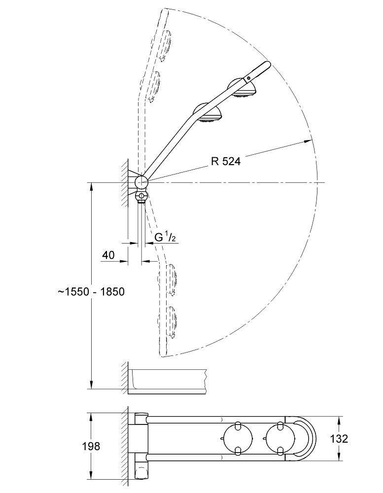 27004000 Душевая система Grohe Freehander хром  - Вид №1