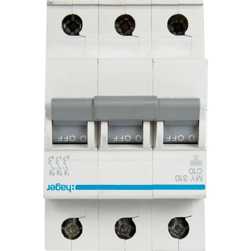 Автоматический выключатель Hager MY310 3P C10 А 4.5 кА STLM-2191702 - Вид №1