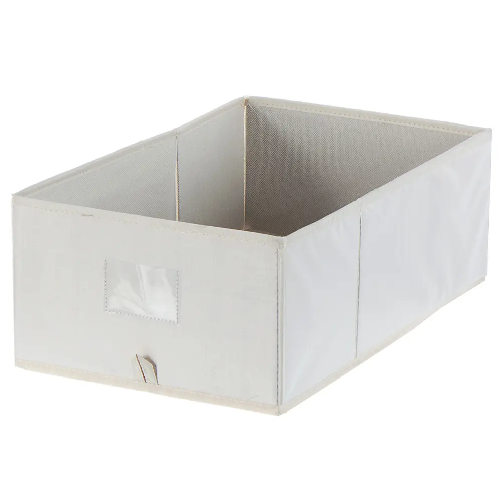 Короб для хранения без крышки Spaceo 27х16x44 см нетканый материал цвет бежевый STLM-2136688