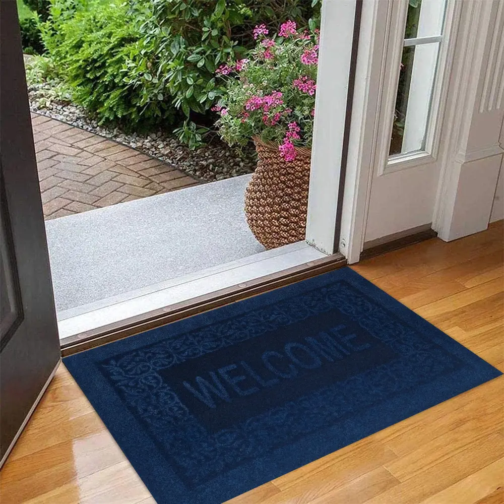 Коврик грязезащитный полипропилен/латекс 40x60 см цвет синий CTIM STLM-2103945