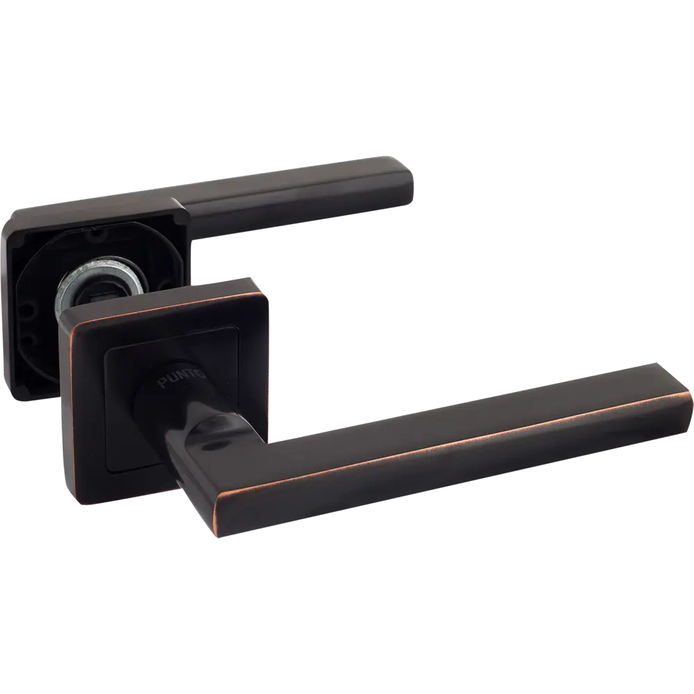 Ручка дверная на розетке Pluton, цвет тёмная медь PUNTO STLM-2201609 - Вид №1