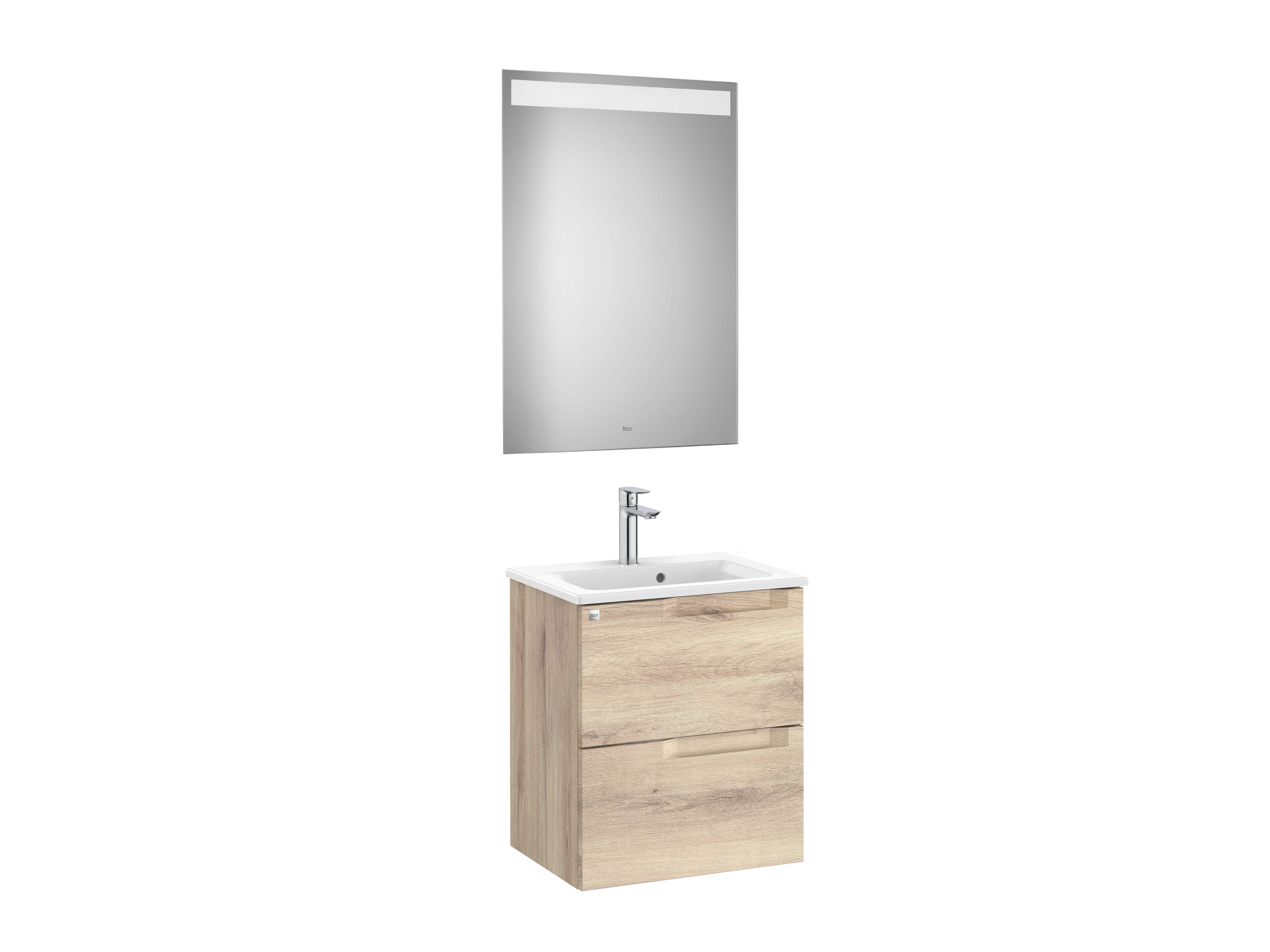 Деревянный подвесной умывальник с зеркалом Roca UNIK A85182 / A85183 / A85184 ARCH-00019858