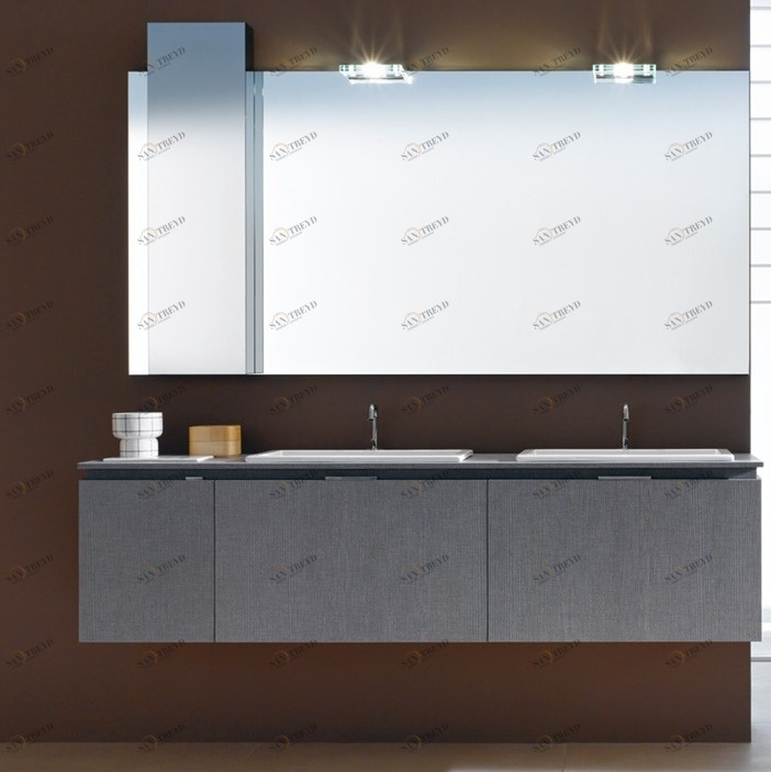 Комбинация ванной комнаты FLY124 в отделке  Net Ceramic / Denim Grigio MILLDUE FLY