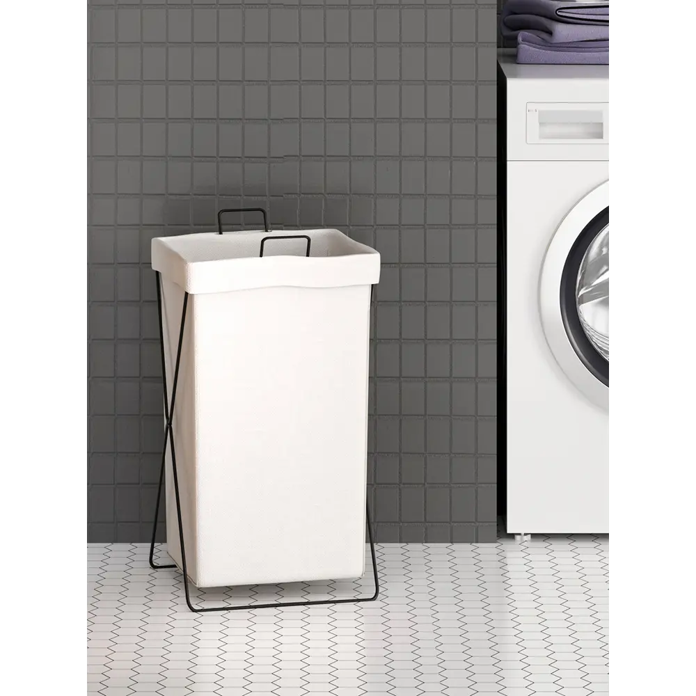 Корзина для хранения бельевая 54л металл белый Santreyd STLM-2101244 - Вид №3