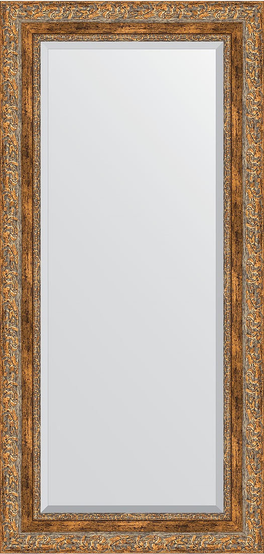 BY 3488 Зеркало с фацетом в багетной раме - виньетка античная бронза 85 mm EVOFORM Exclusive