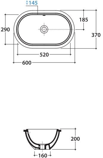 Sc043.bi Накладная раковина под столешницу  овальная Ceramica Globo FORTY3 - Вид №2