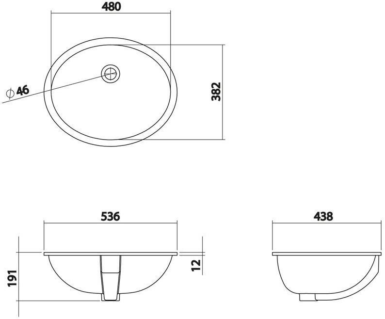 Накладная раковина под столешницу  овальная Gentry Home VICTORIAN sun-id-1468209 - Вид №5