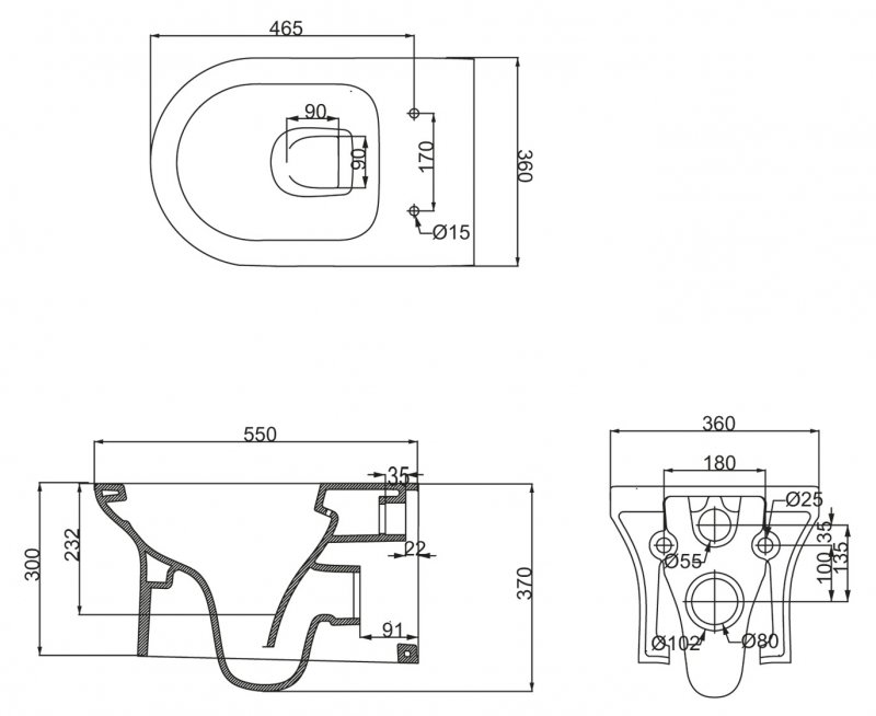 Унитаз подвесной BelBagno VELLA-R безободковый Подвесной унитаз настенный Белый BELBAGNO  Китай  - Вид №2
