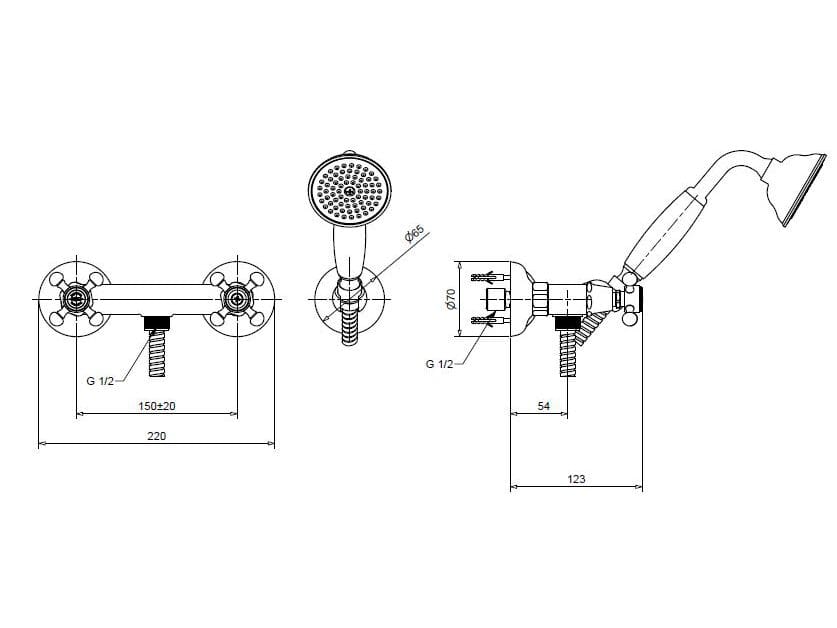 Набор для душа из хромированной латуни Bugnatese Lady ARCH-00065353 - Вид №2