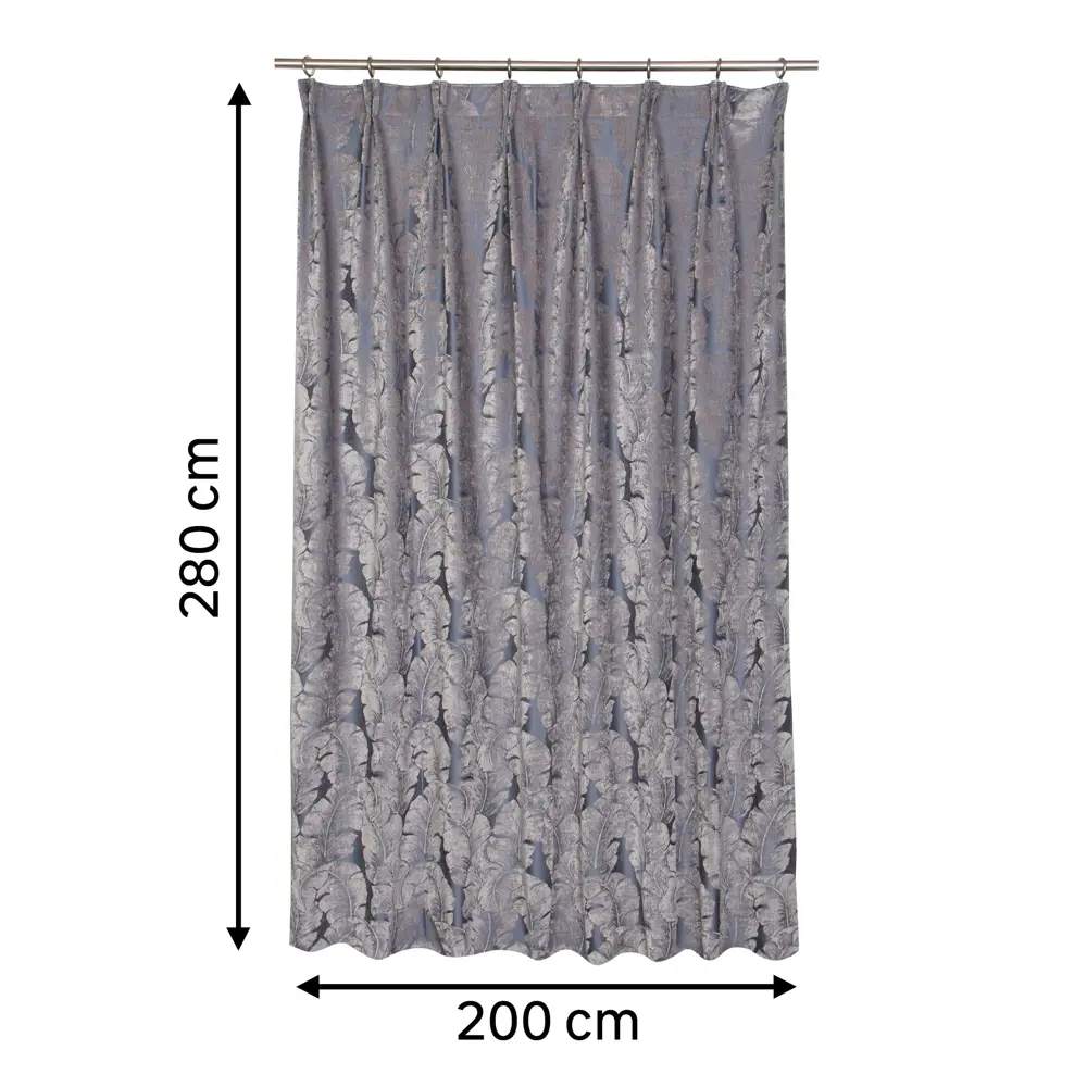 Штора на ленте Inspire Inula 200x280 см цвет серо-синий 83561910 STLM-2190107  - Вид №2