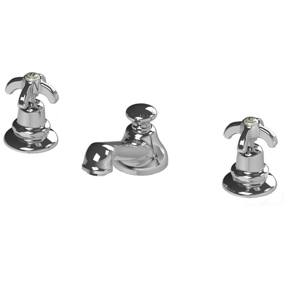 TCBW1920403L 1920 Смеситель для раковины с крестообразным шлицем и тремя отверстиями Thomas Crapper 