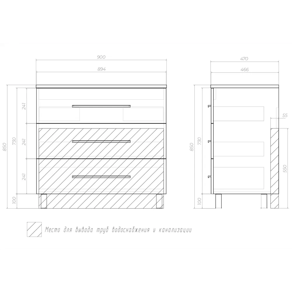 Тумба под раковину напольная Vigo Yuma 90 см цвет белый STLM-2148943 - Вид №10