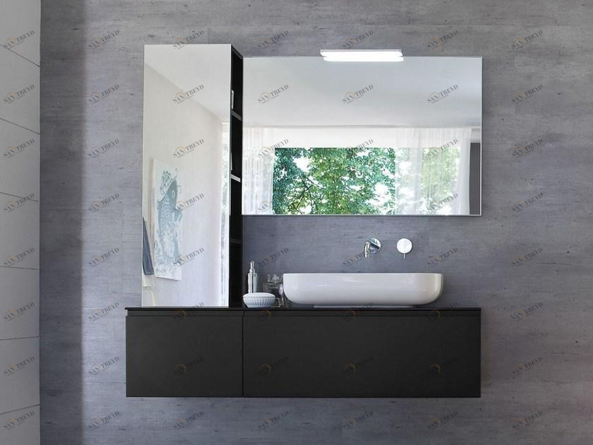 Ideagroup Лаковая тумба под умывальник с зеркалом My seventy plus sun-id-1388990