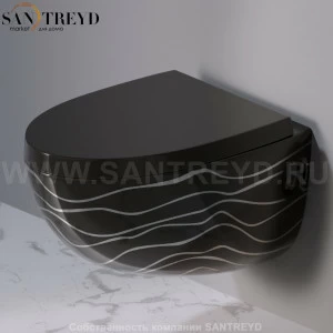 S511.411P Подвесной унитаз настенный Черный A. e T. Italia OVAL Италия