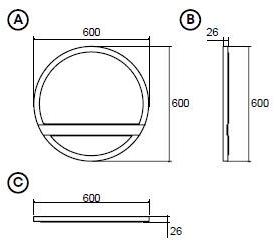 Enza Home Круглое зеркало с настенной рамой Navona sun-id-1351825 - Вид №3