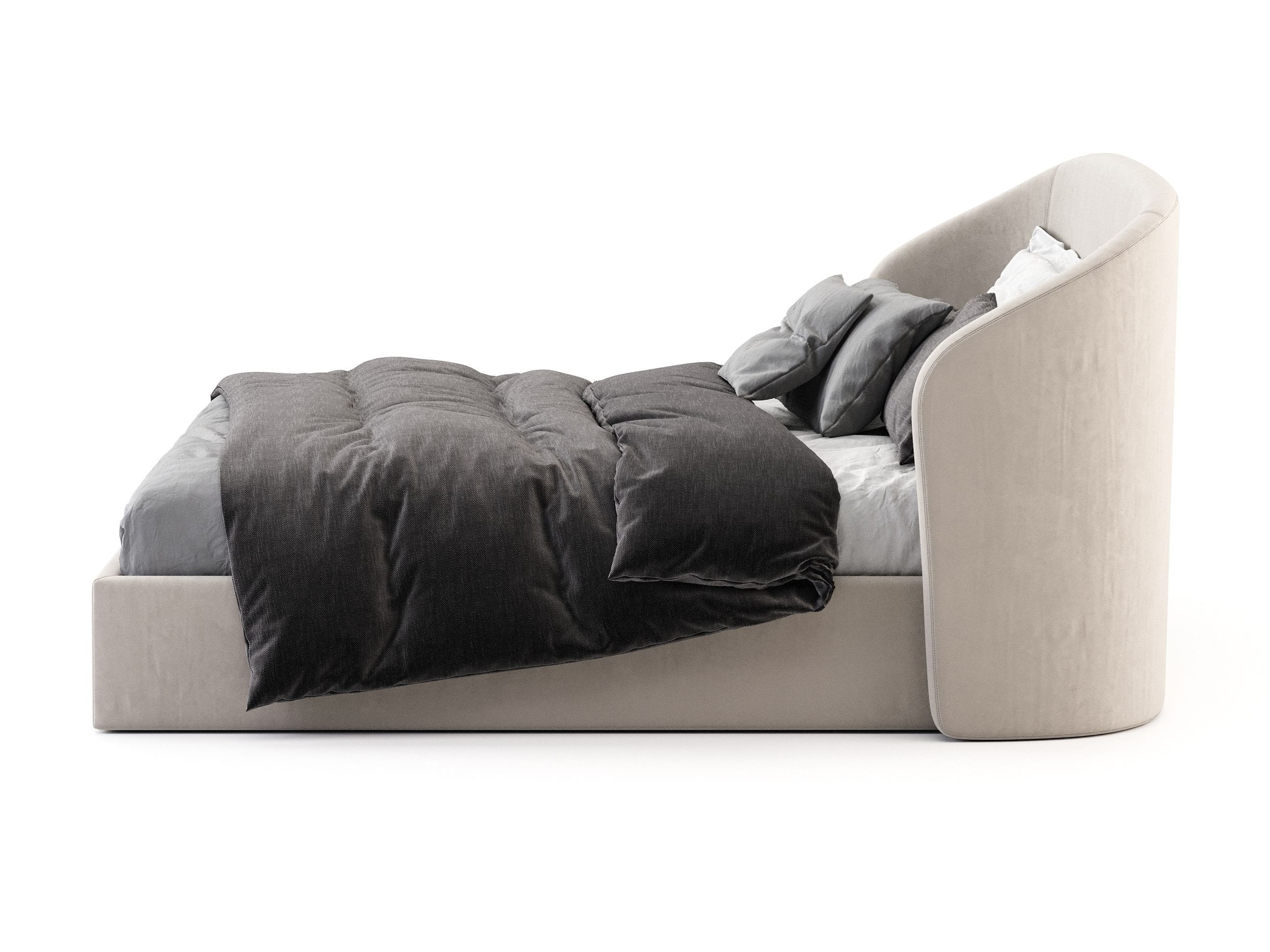 Бархатная двуспальная кровать с мягким изголовьем Stylish Club Fortune ARCH-00148202 - Вид №3