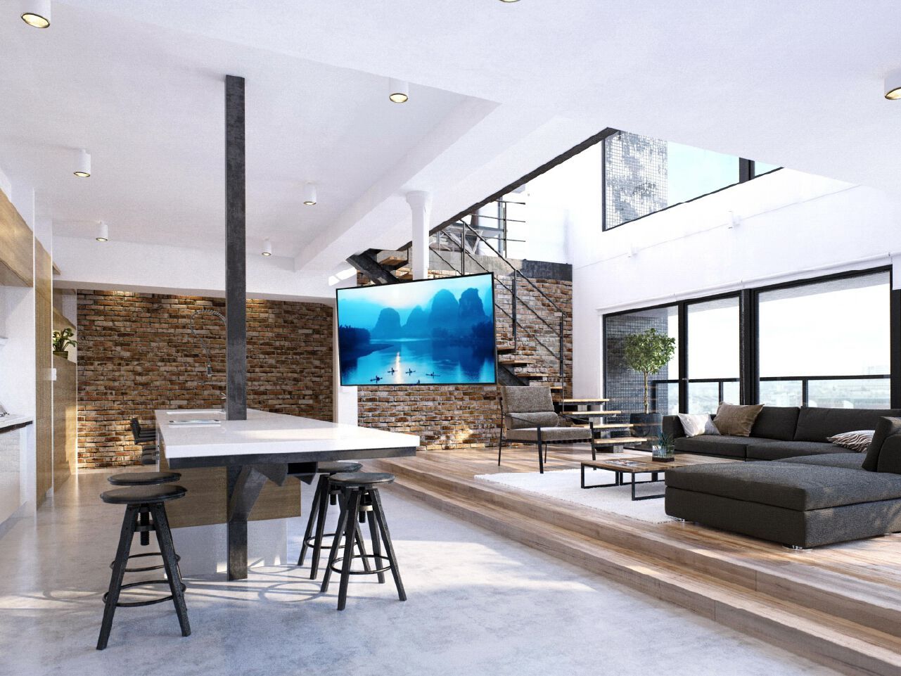 Моторизованное и регулируемое потолочное крепление для телевизора Maior LIFT ARCH-00142519 - Вид №5