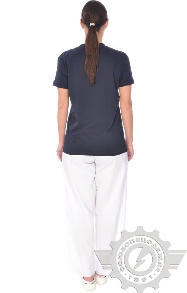 61058 Футболка "Престиж" темно-синяя  Одежда для официантов  размер XXXL (56) Спецодежда  - Вид №11