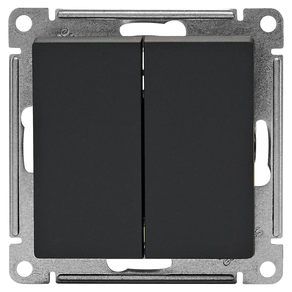 Выключатель встраиваемый Systeme Electric AtlasDesign 2 клавиши цвет базальт STLM-2099261