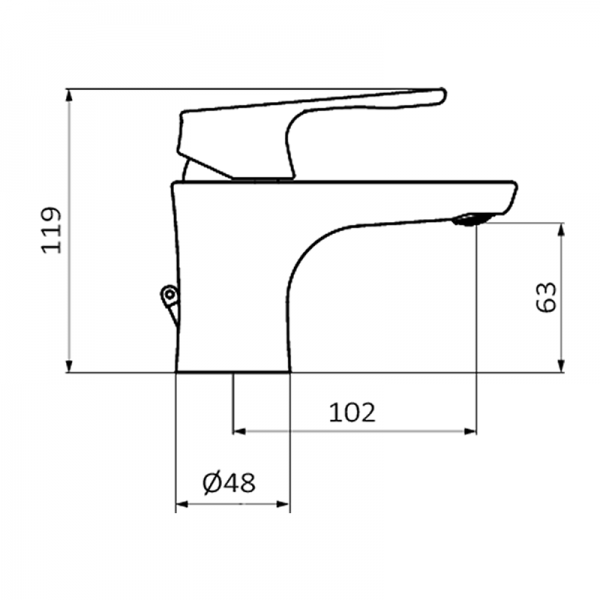 35510320 BASIC Черный Умывальник смеситель Черный GRB MIXERS E-PLUS - Вид №1