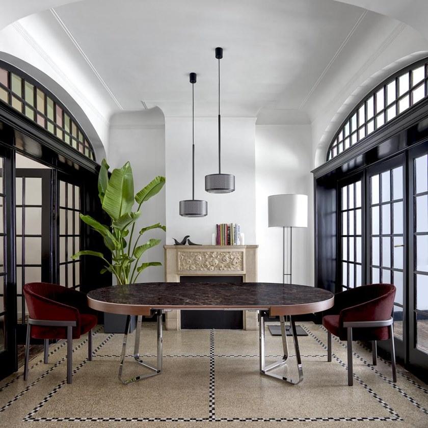 Ligne Roset Раздвижной круглый обеденный стол из керамогранита  0e50ds30-0050ds2n  - Вид №5