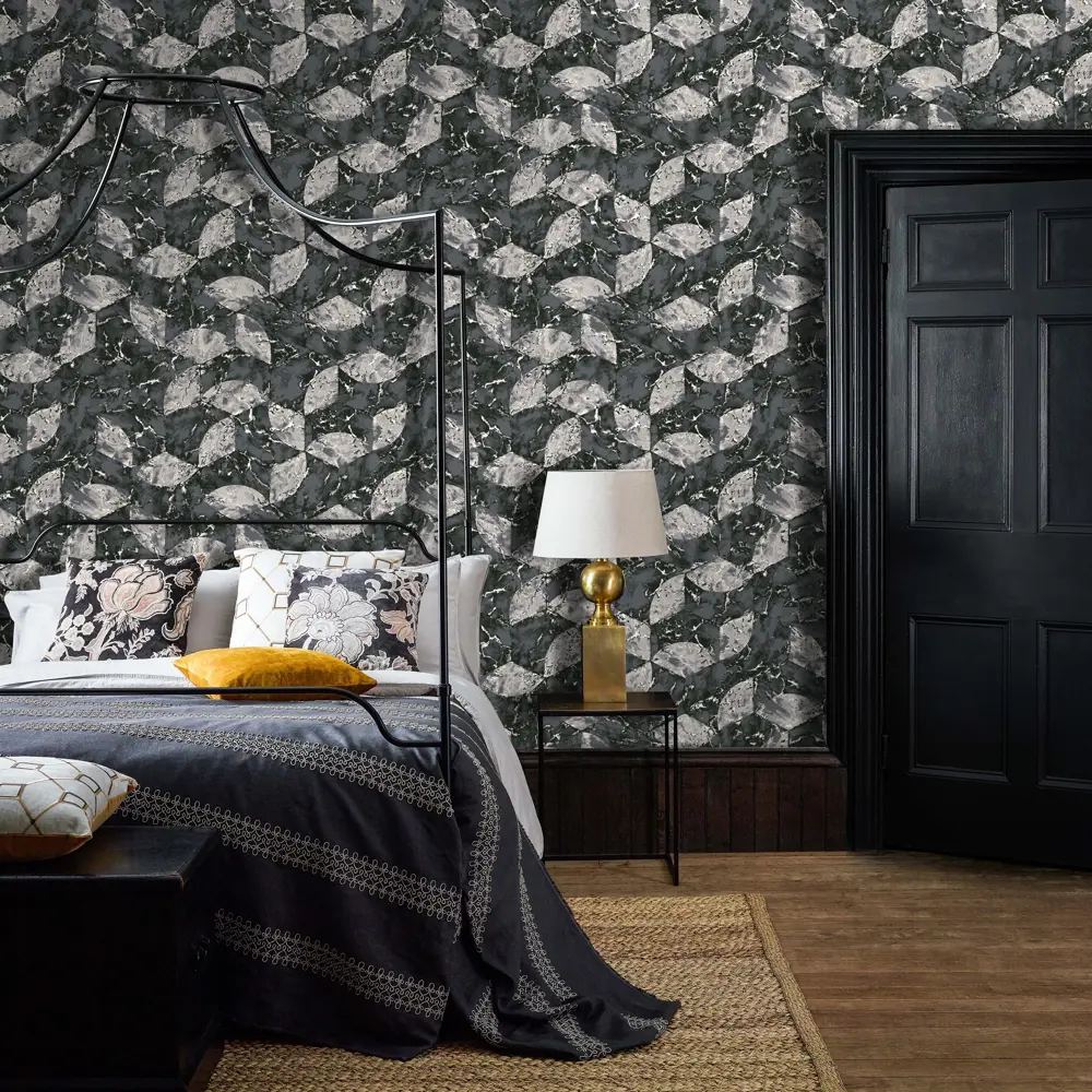 Обои флизелиновые Erismann Andrea темно-серые 1.06 м ЭР60637-07 STLM-2047321 - Вид №2