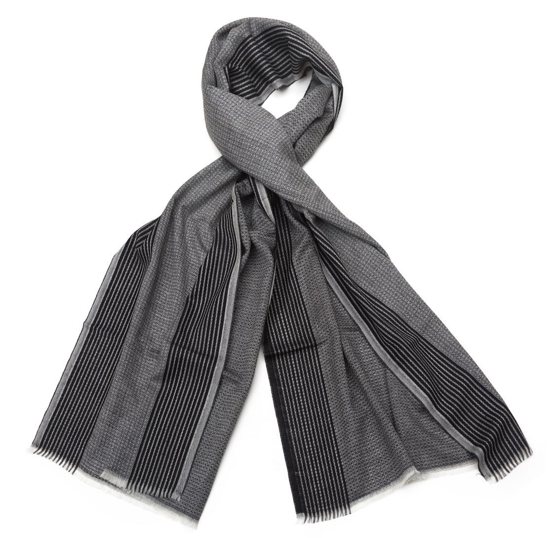 ANTON_B Шарф ANTON BLACK 70X200 шерсть PETRUSSE Santreyd 